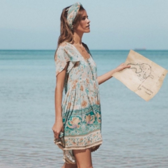 SPELL Mermaid Print Mini Dress Size M NWOT - Picture 15 of 15